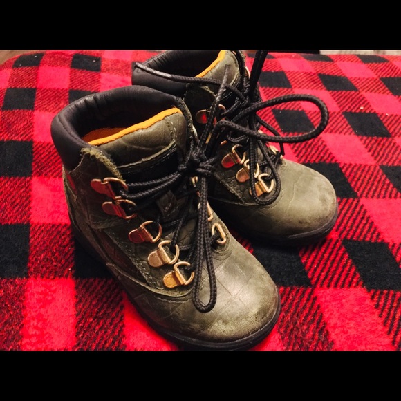 Timberland “Croc Skin” Dark Green Toddler Boys Size 8 - Picture 3 of 7